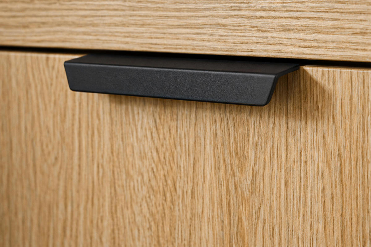 NACHTTISCH Nordiva 1S Hikora Natur 40/21/35 cm – Hängend - Schwarz/Naturfarben, Holzwerkstoff/Metall (40/21.5/35cm) - AX Living