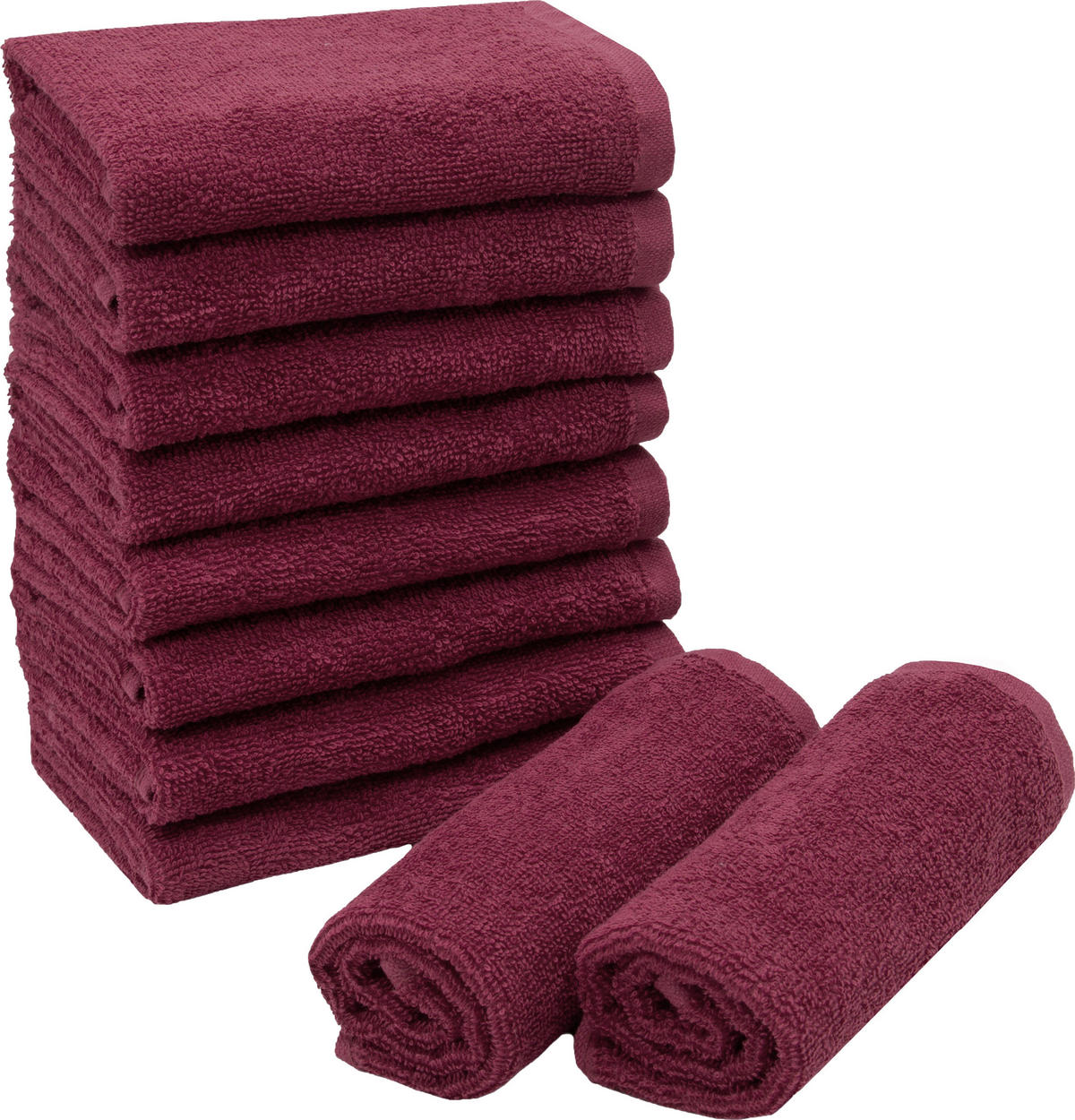 SEIFTÜCHER, 10er-Set, 30x30 cm, 100% Baumwolle, Rot - Bordeaux, Textil (30/30cm) - Zollner