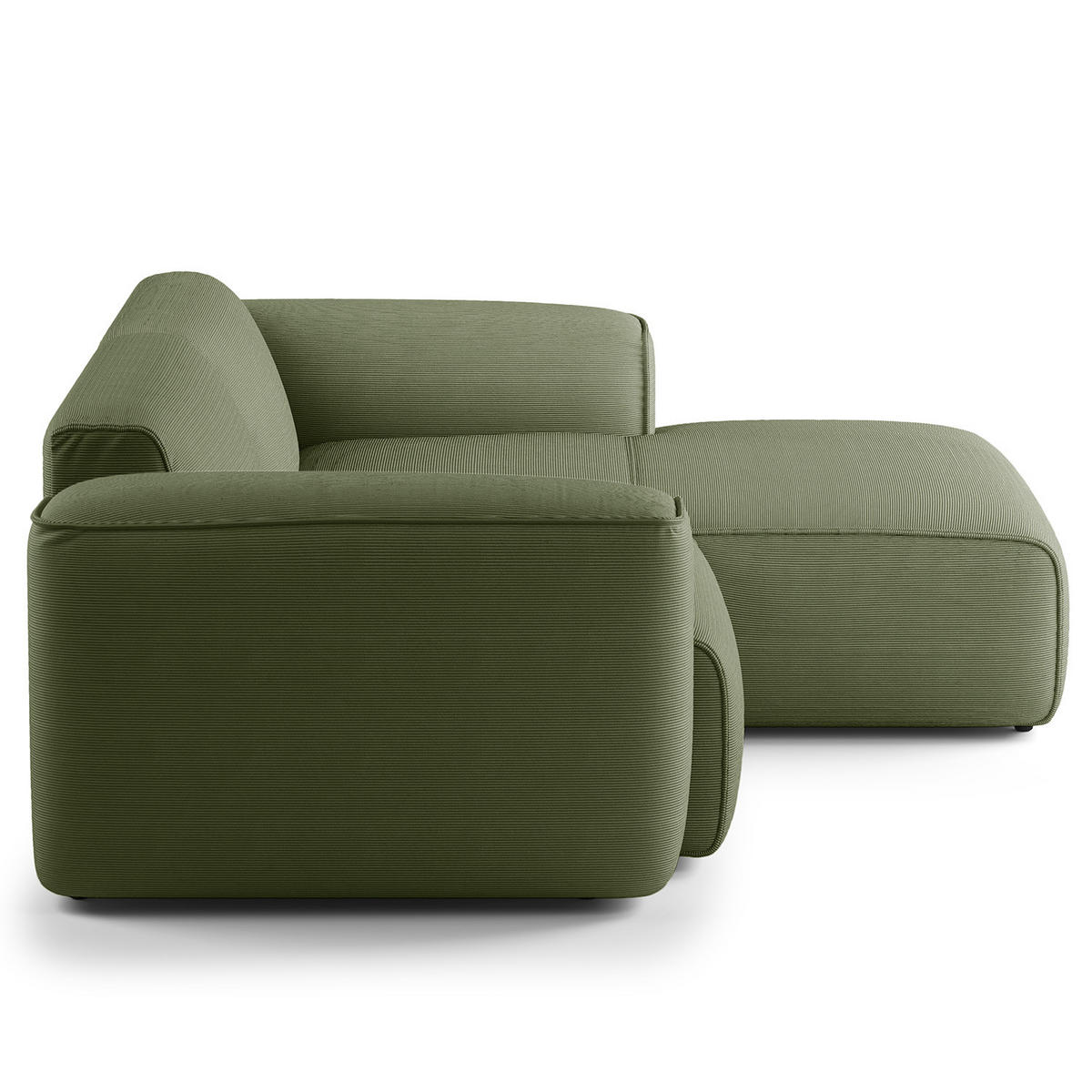 ECKSOFA mit XL-Longchair - Schwarz/Grün, Kunststoff/Textil (260/171cm) - home24