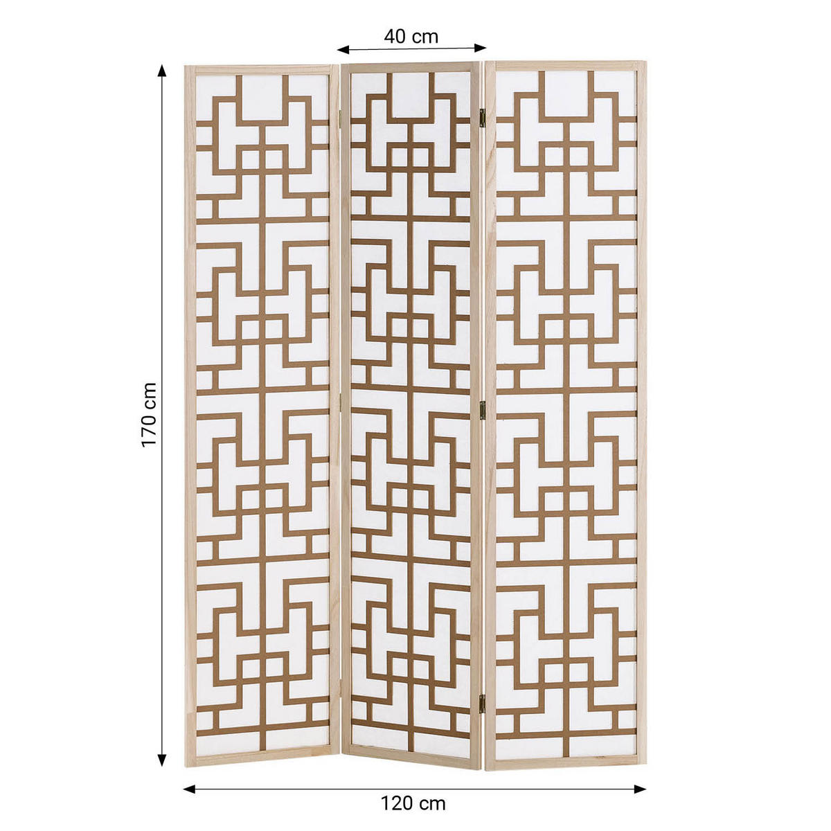 PARAVENT 120/170 cm Natur Holz Shoji - Naturfarben, Holz (120/170/2cm) - Homestyle4u