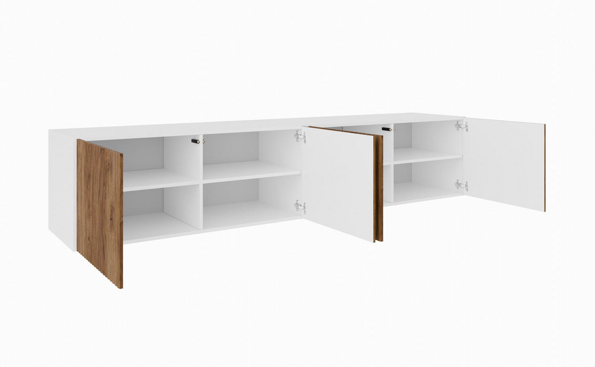 TV-SCHRANK NOE - Wildeiche/Weiß, Holzwerkstoff (200/41/40cm) - Meblini