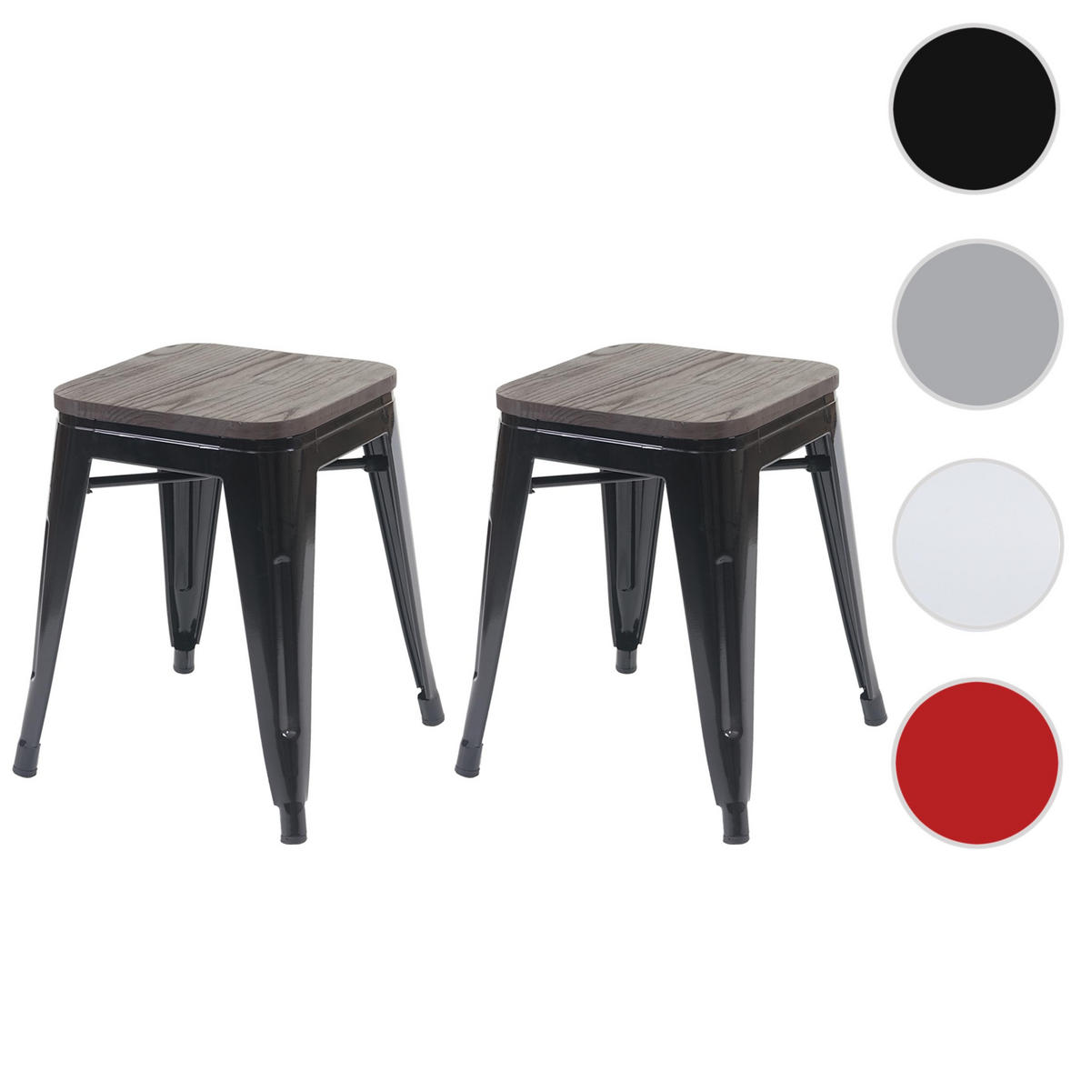 HOCKER HOLZ-SITZFLäCHE Schwarz - Schwarz, Holz (39/45/39cm) - MCW