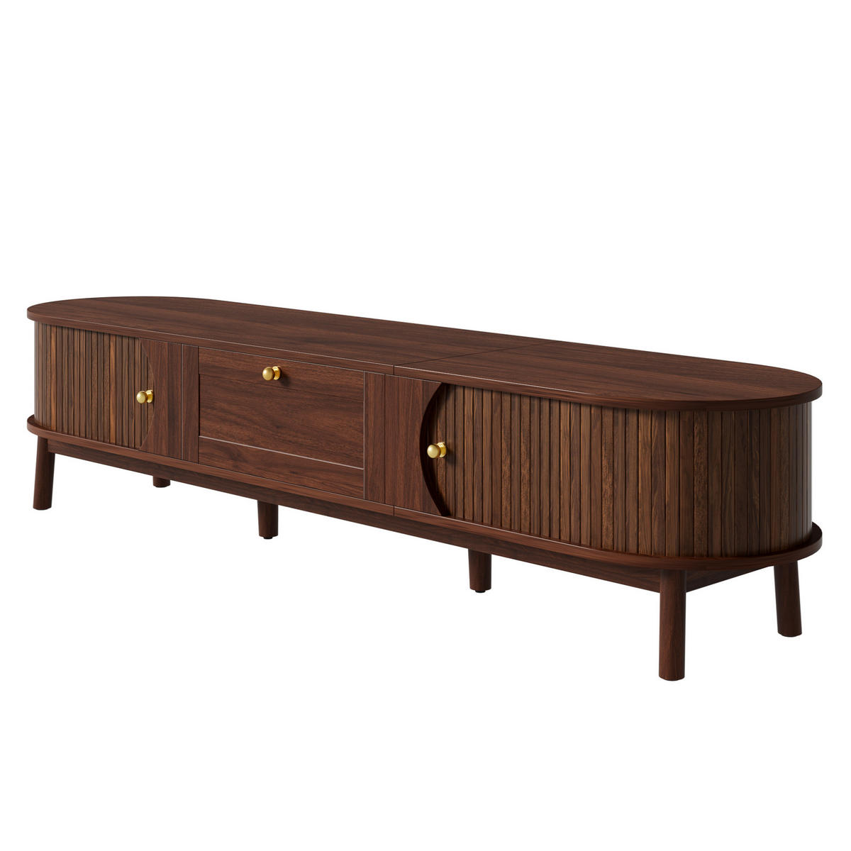 TV-SCHRANK mit Schublade und Schiebetüren 170 cm MDF Walnut - Braun, Holzwerkstoff (39.5/38/170cm) - Beauniv