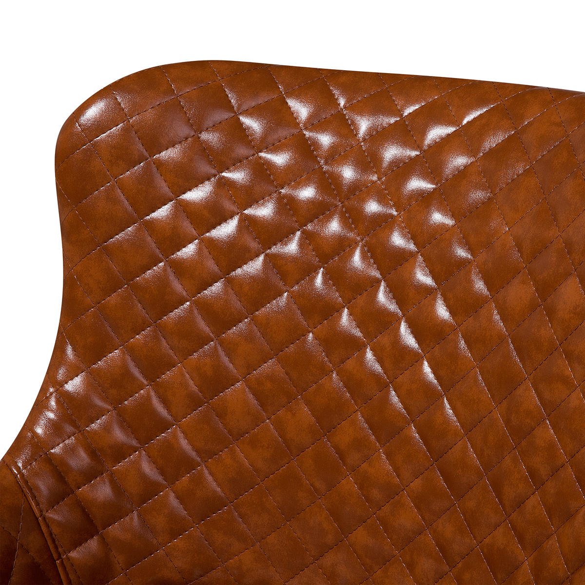 ESSZIMMERSTUHL 2er-Set Kunstleder Braun Solano - Braun, Textil/Metall (51/82/52cm) - Beliani