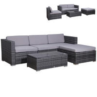 GARTENLOUNGE CALIFORNIA XL Grau - Grau, Kunststoff - SVITA