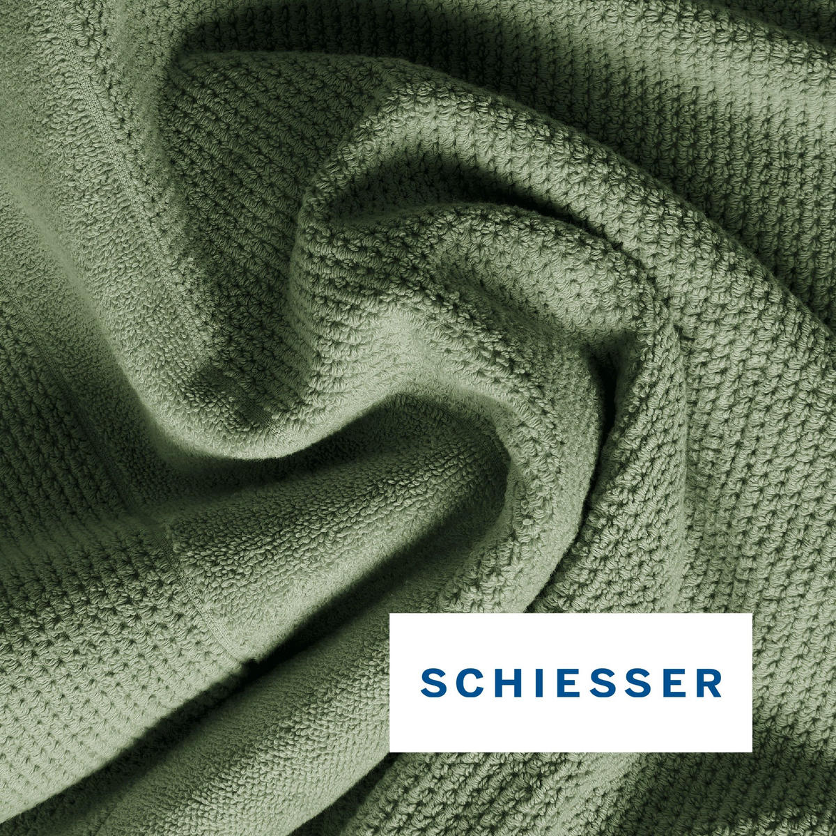HANDTUCHSET Turin - 4-teilig - 50x100 cm - Grün - Grün, Textil (50/100cm) - SCHIESSER