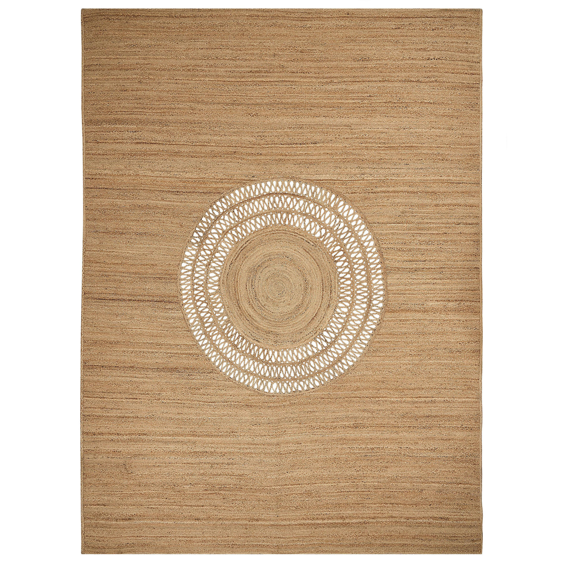 TEPPICH geflochten Beige 300/400 cm Bogazoren - Beige, Naturmaterialen (300/400cm) - Beliani