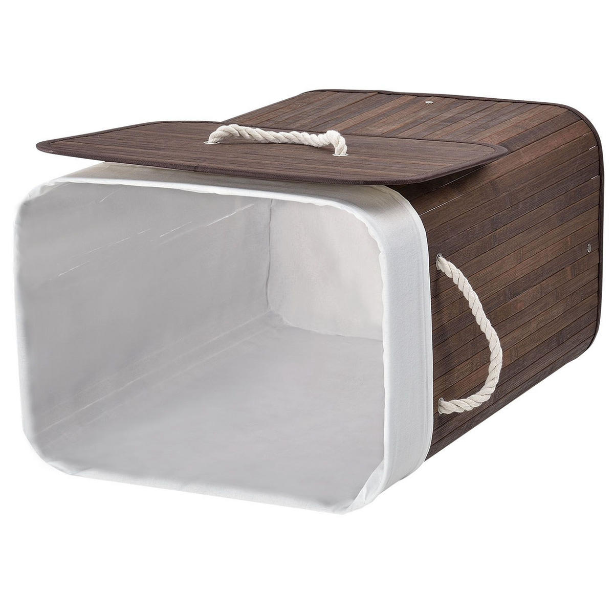 WÄSCHEKORB Curly 72 L braun - Braun, Holz (40/60/30cm) - Juskys