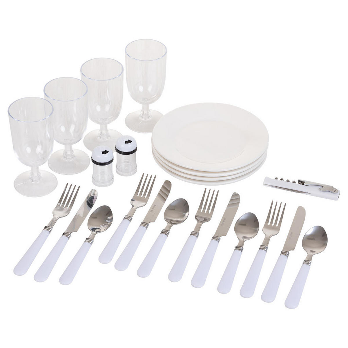 PICKNICKKORB, weiß, 40x28x19cm - Blau, Naturmaterialien (40/19/28cm) - Wanderlust