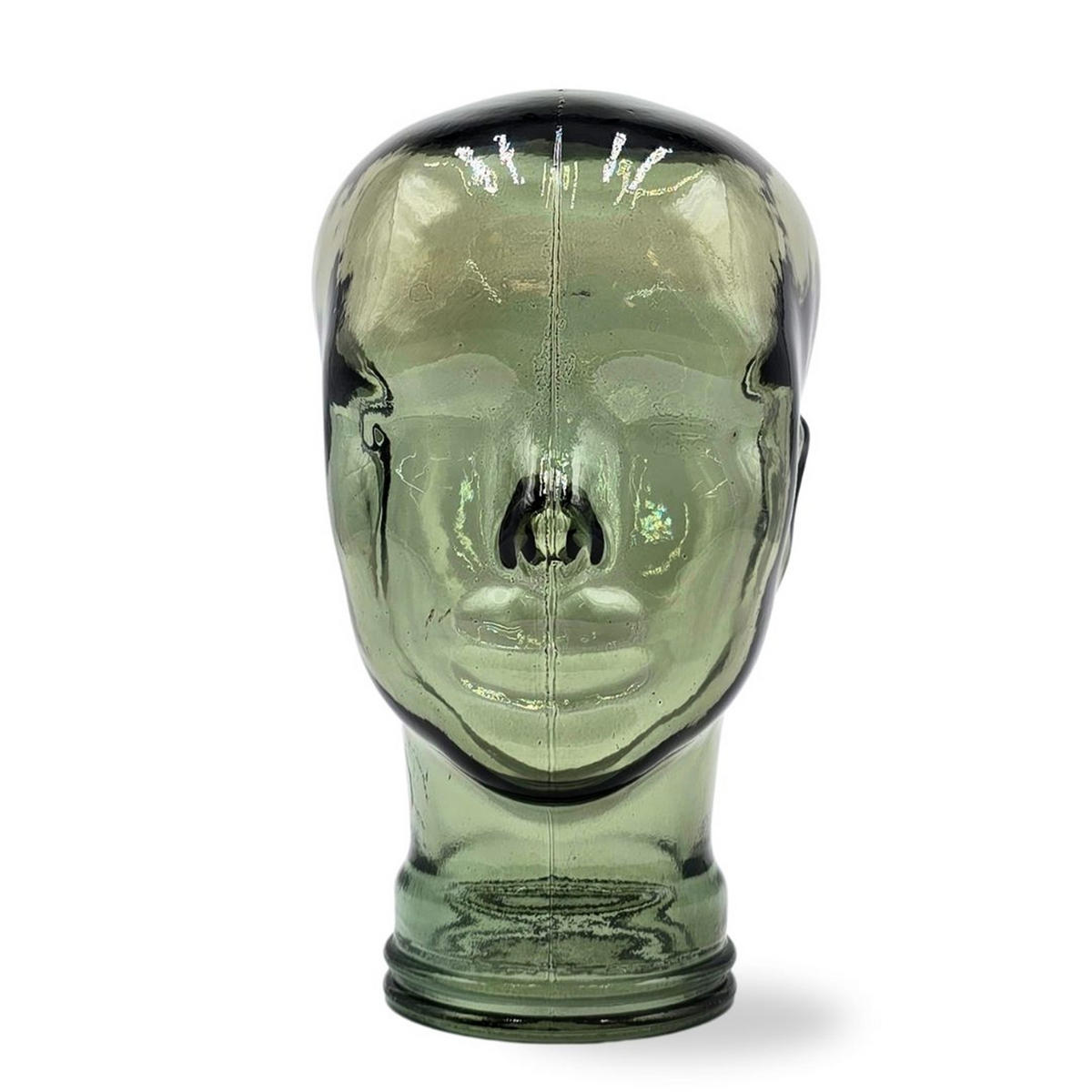 KOPFHÖRERSTÄNDER MICK Glas transparent olivgrün - Grün, Glas (21/29/21cm) - DESIGN DELIGHTS