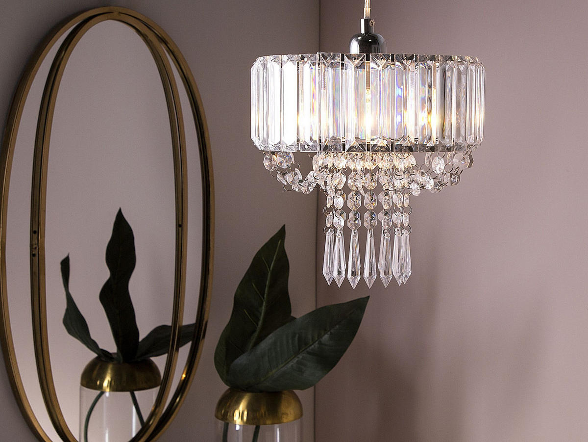 KRONLEUCHTER Adorn 24/24/83 cm - Transparent, Metall (24/24/83cm) - Beliani