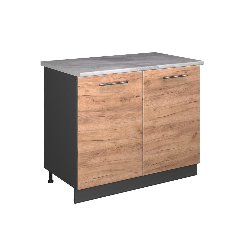 DISKB&Auml;NKSSK&Aring;P Fame-Line, Goldkraft ek/antracit, 100 cm, AP Marble Ekf&auml;rgad, Antracit 82/100/60 cm