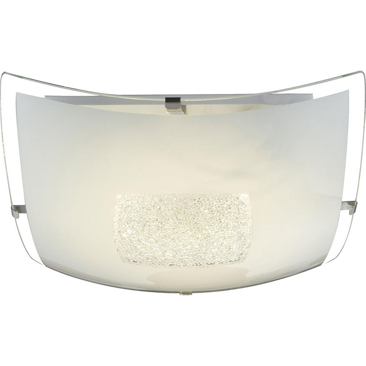 LED DECKENLEUCHTE SABBIA I Chrom Kristallklar Weiß - Weiß, Metall (25/25/6.5cm) - Globo Lighting