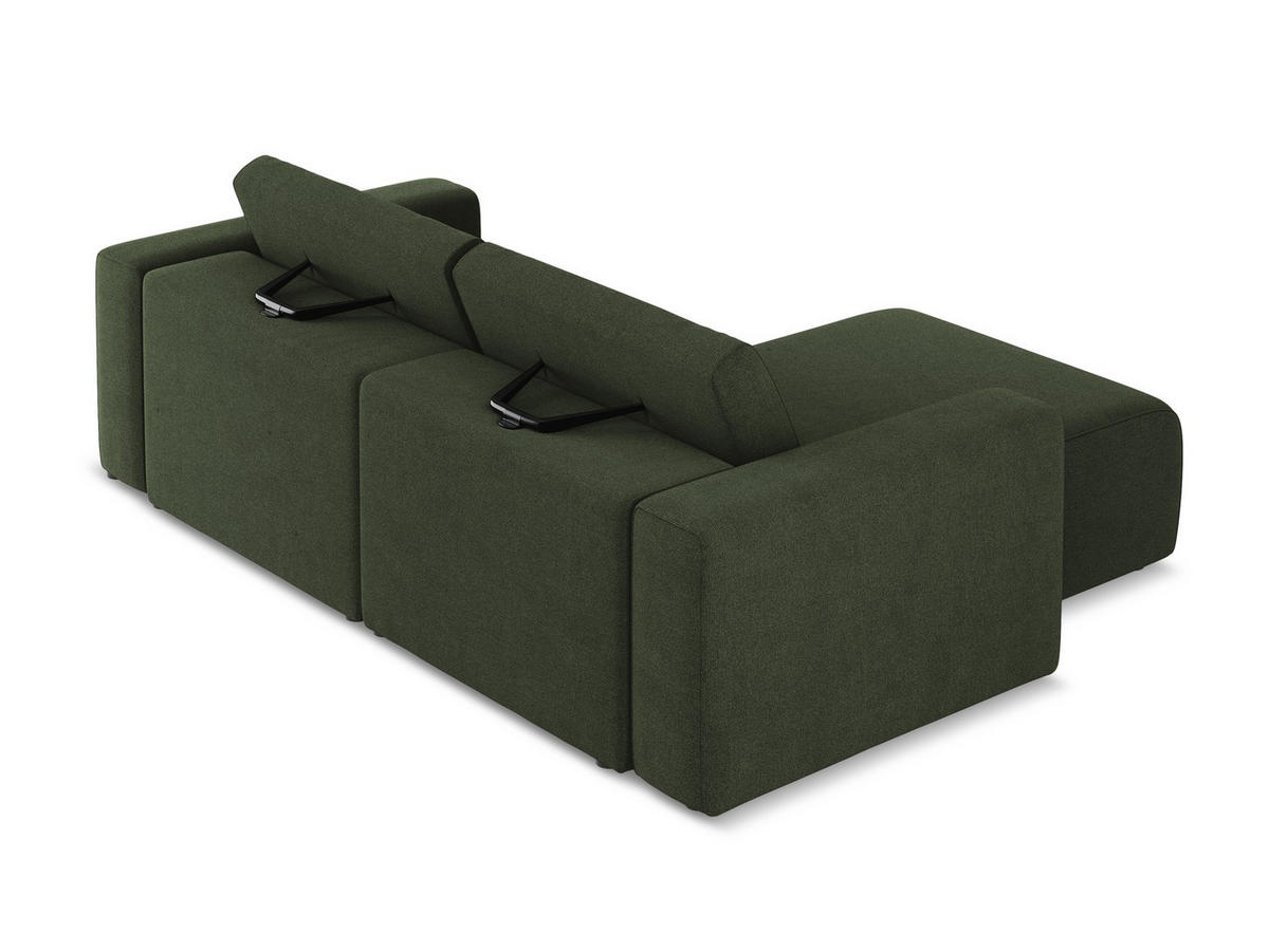 ECKSOFA Links Strukturstoff Stoff Grün - Blau/Schwarz, Kunststoff/Textil (167/224cm) - Makamii