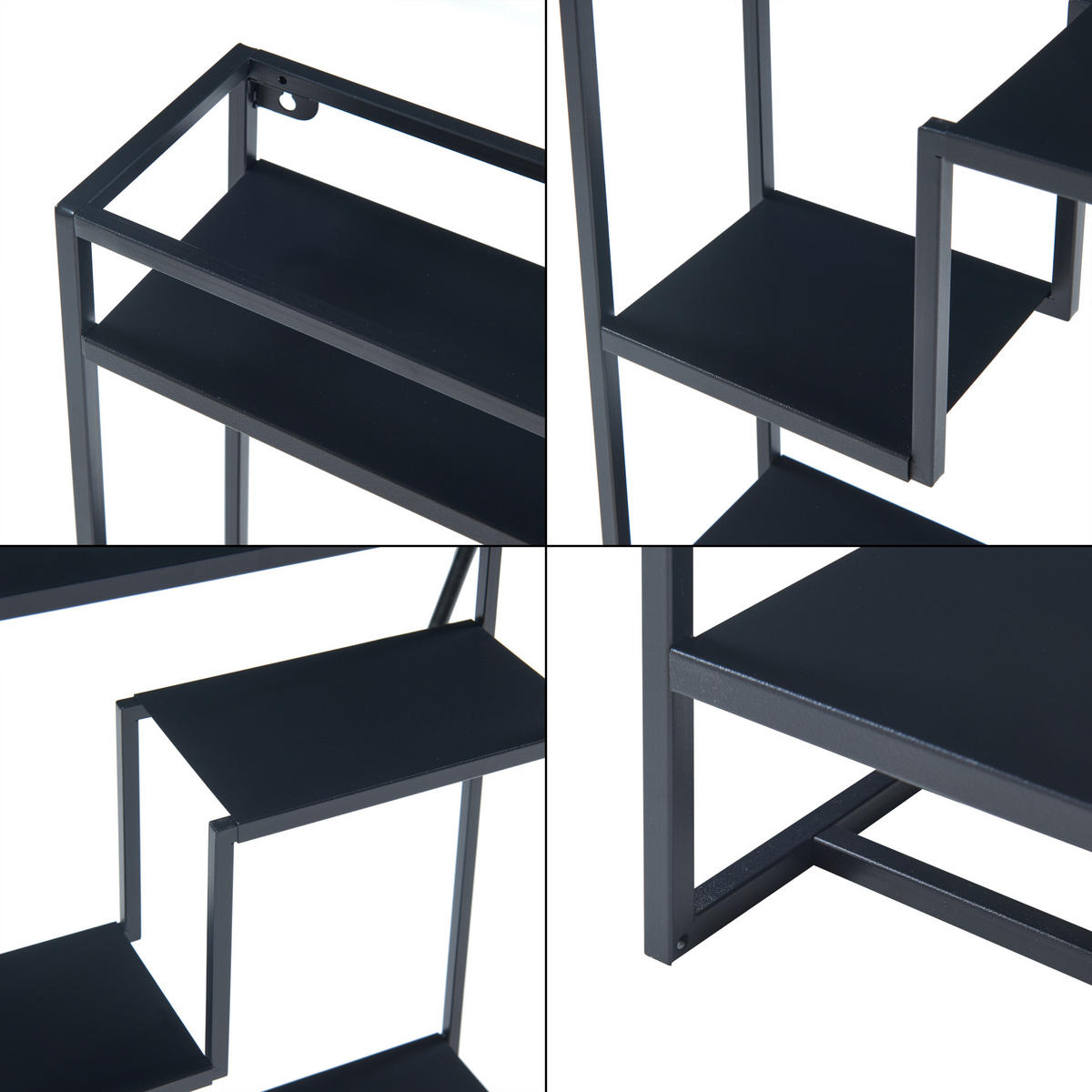 WANDREGAL Uurainen - Schwarz, Metall (40/60/13cm) - [en.casa]