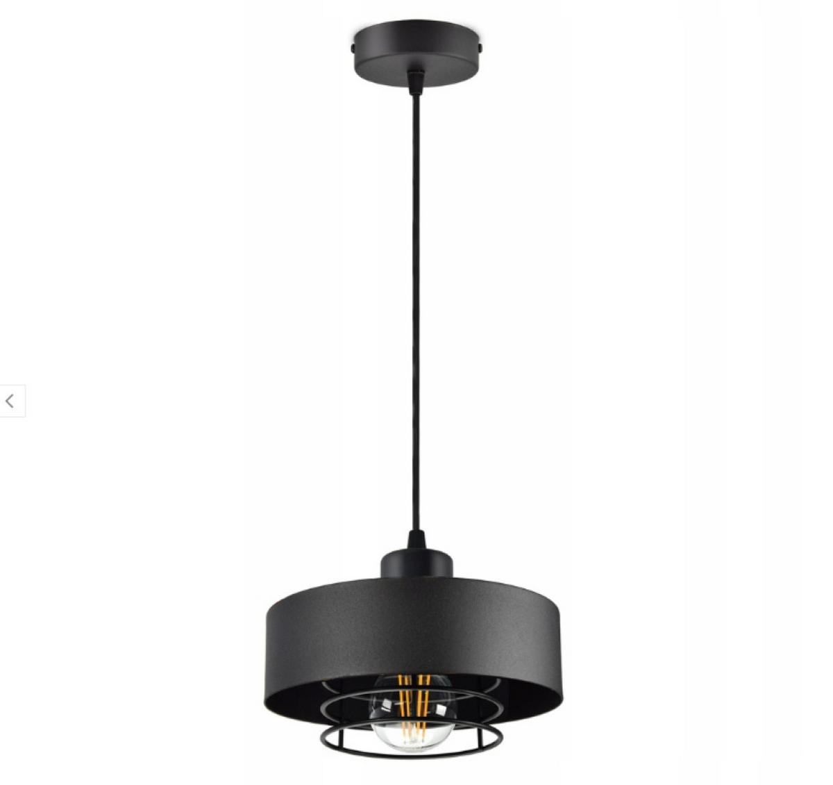 PENDELLEUCHTE EDISON - Schwarz, Metall (20/20/70cm) - kiki design