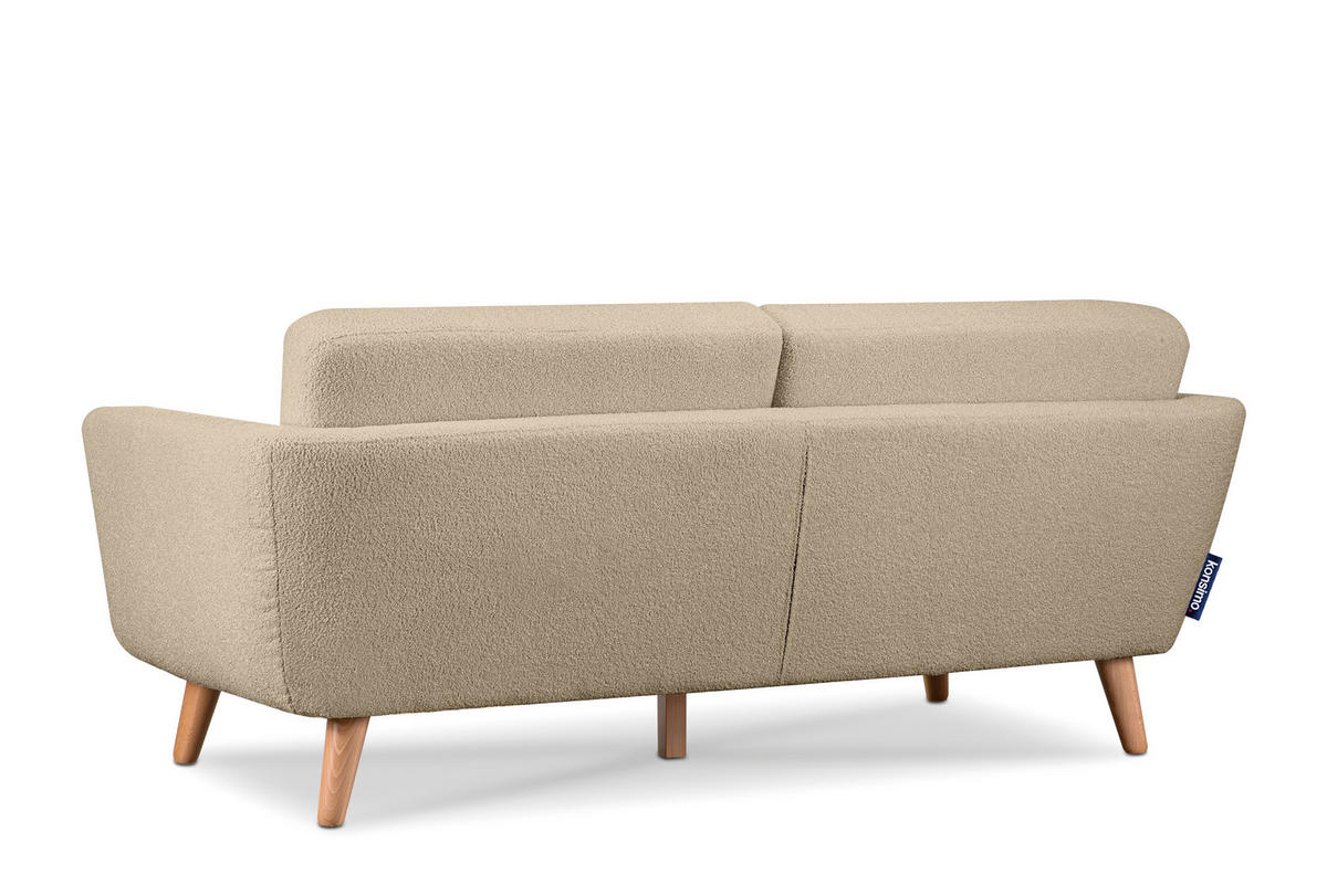 3-SITZER-SOFA TAGIO mit Armlehnen, Beige - Beige/Braun, Buchenholz/Textil (88/80/190cm) - KONSIMO®