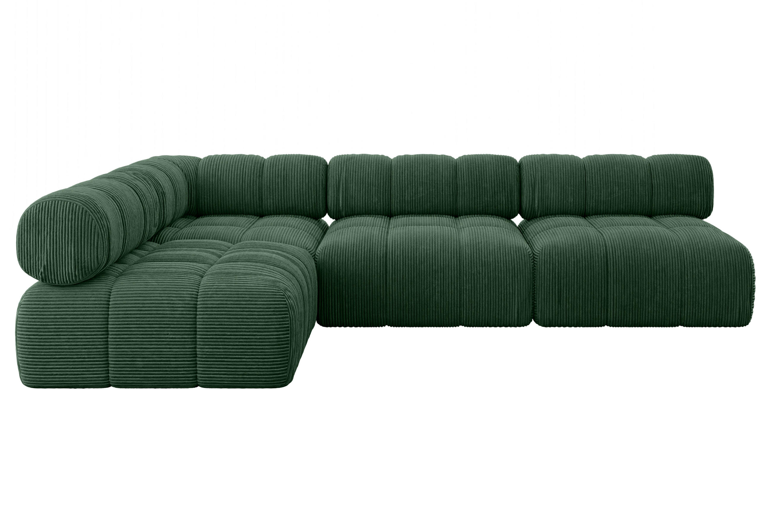 ECKSOFA modulares Sofa Samaro-L2 - 285x190x70 cm Grün Cord - Grün, Holzwerkstoff/Textil (285/190cm) - ALTDECOR