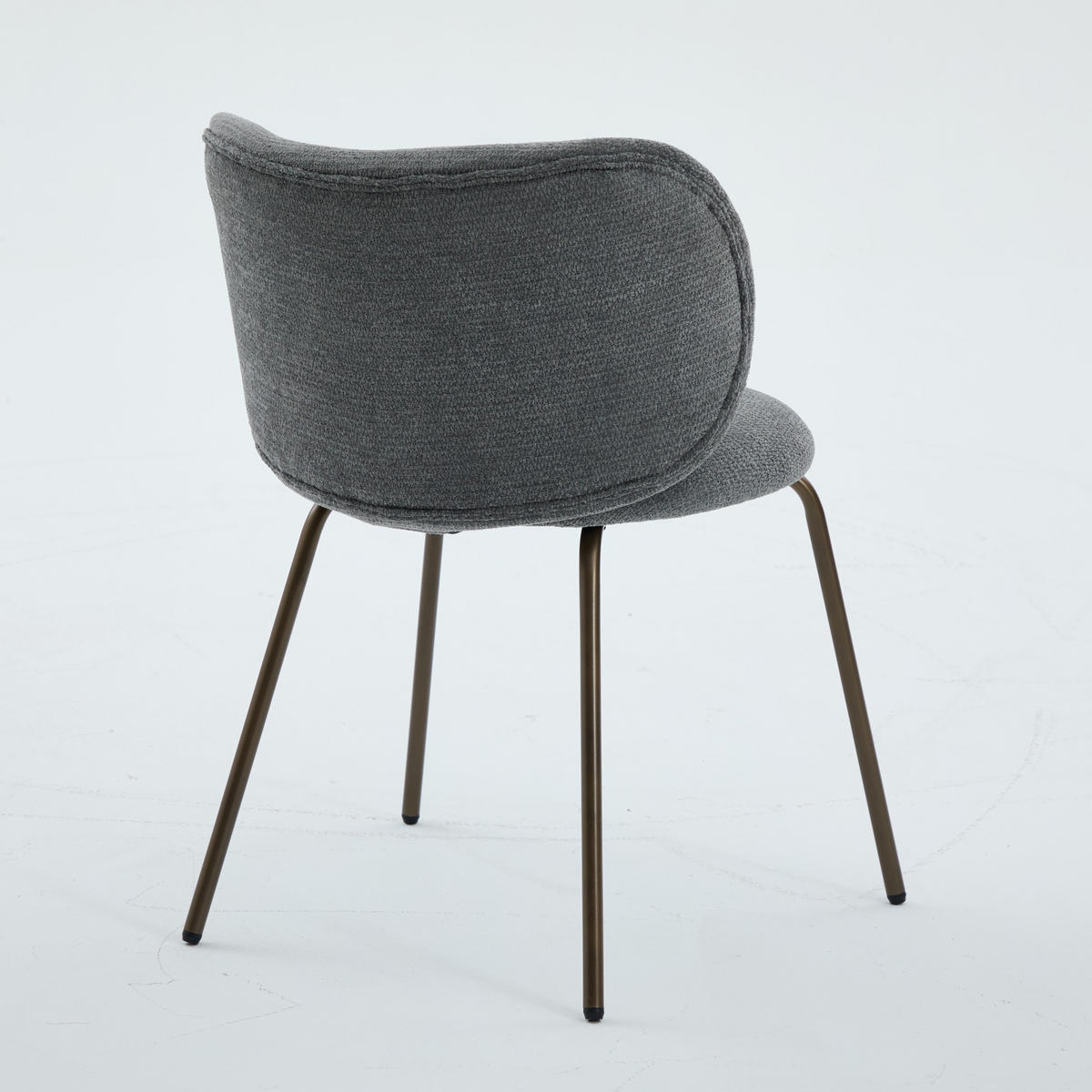ESSZIMMERSTUHL 2er-Set aus Chenille mit Metallbeinen, Grau - Grau, Textil (52/80/46.5cm)