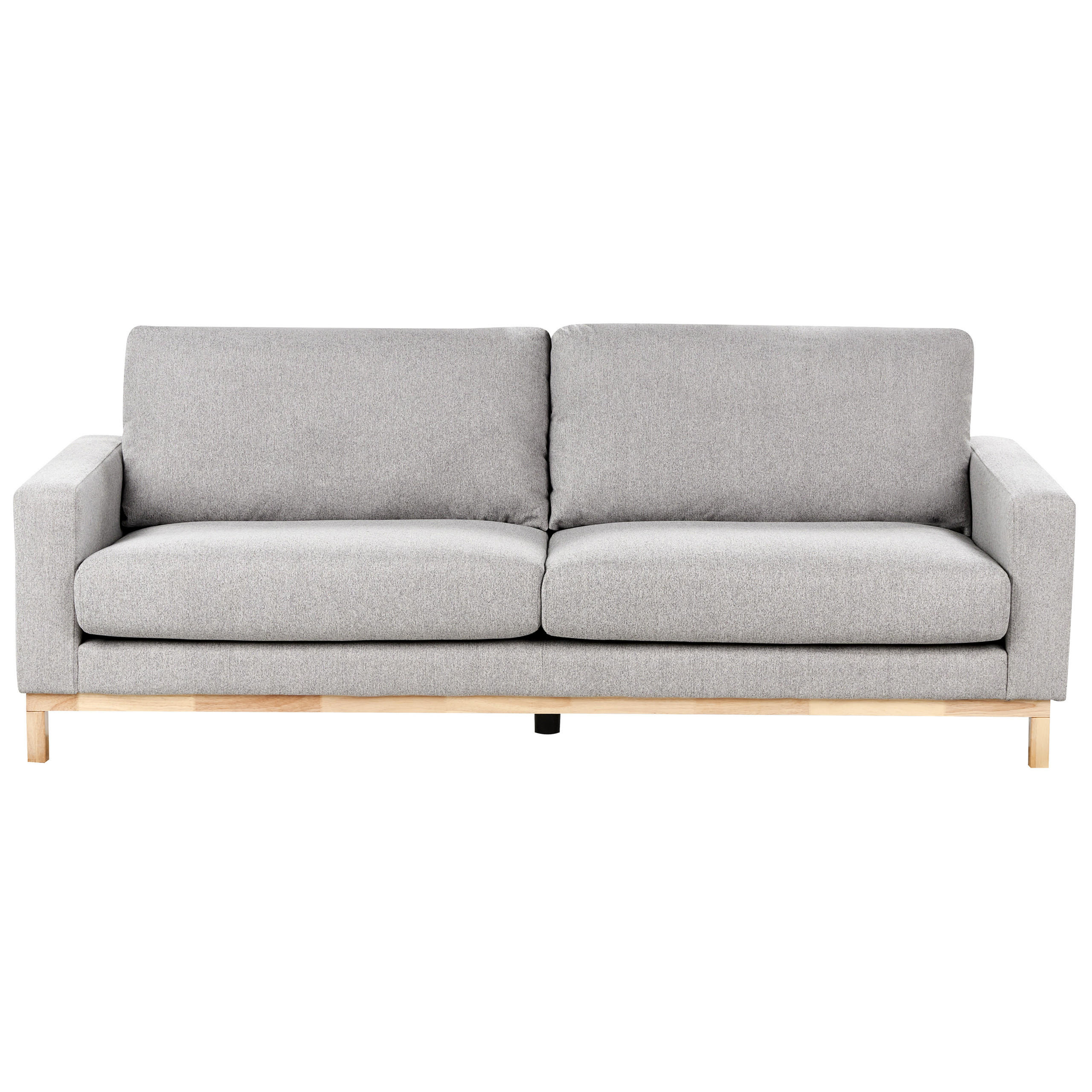 3-SITZER-SOFA grau/hellbraun Siggard - Hellbraun/Grau, Textil (217/84/92cm) - Beliani