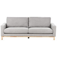 3-SITZER-SOFA grau/hellbraun Siggard - Hellbraun/Grau, Textil (217/84/92cm) - Beliani