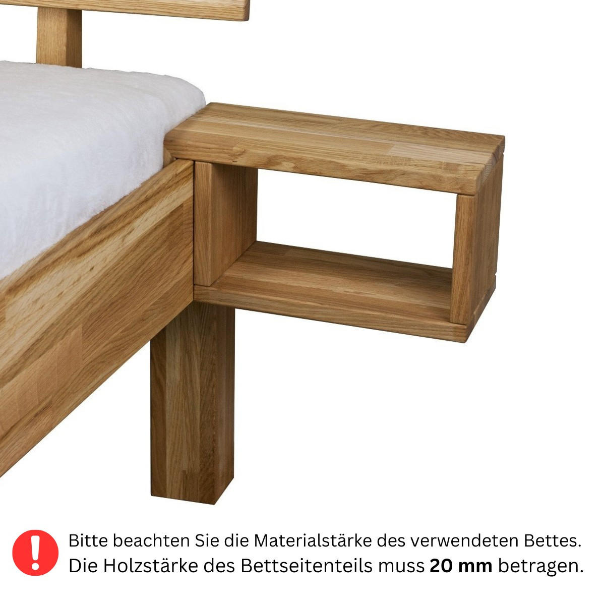 MeinMassivholz Nachtkonsole Wildeiche 34x18x16 cm