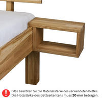 NACHTKONSOLE aus Wildeiche - Braun, Holz (34/18/16cm) - MeinMassivholz