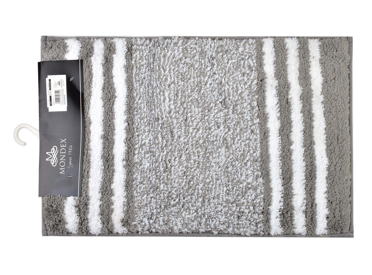BADEMATTE Zac Grau 60/40/1.5 cm Textilien - Grau, Textil (40/60cm) - Mondex