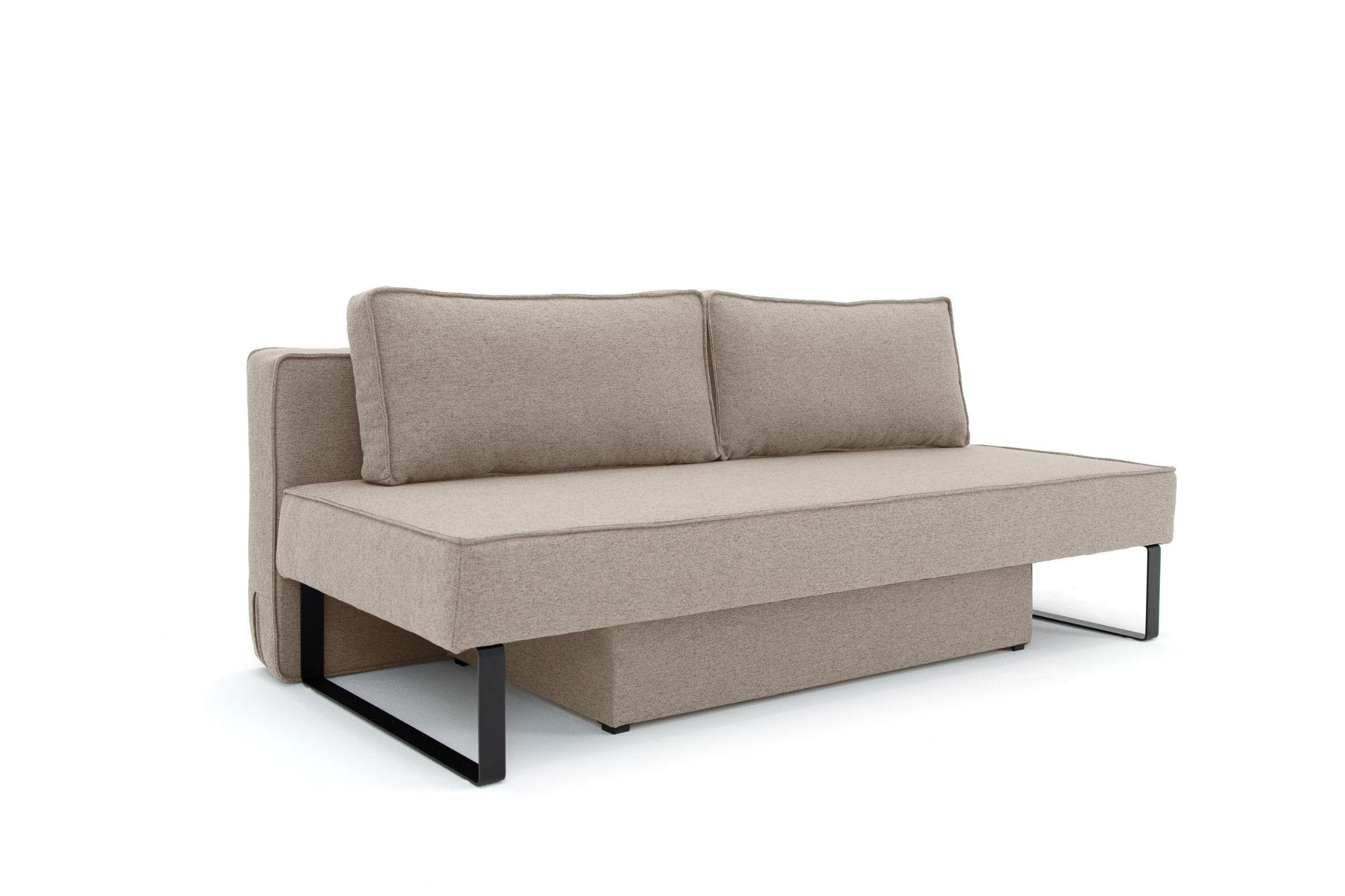 SCHLAFSOFA Mit Bettkasten NOMI, Stoff Faro, Dunkelbeige - Beige, Holz (200/82/100cm) - Kaiser Möbel