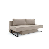 SCHLAFSOFA Mit Bettkasten NOMI, Stoff Faro, Dunkelbeige - Beige, Holz (200/82/100cm) - Kaiser Möbel