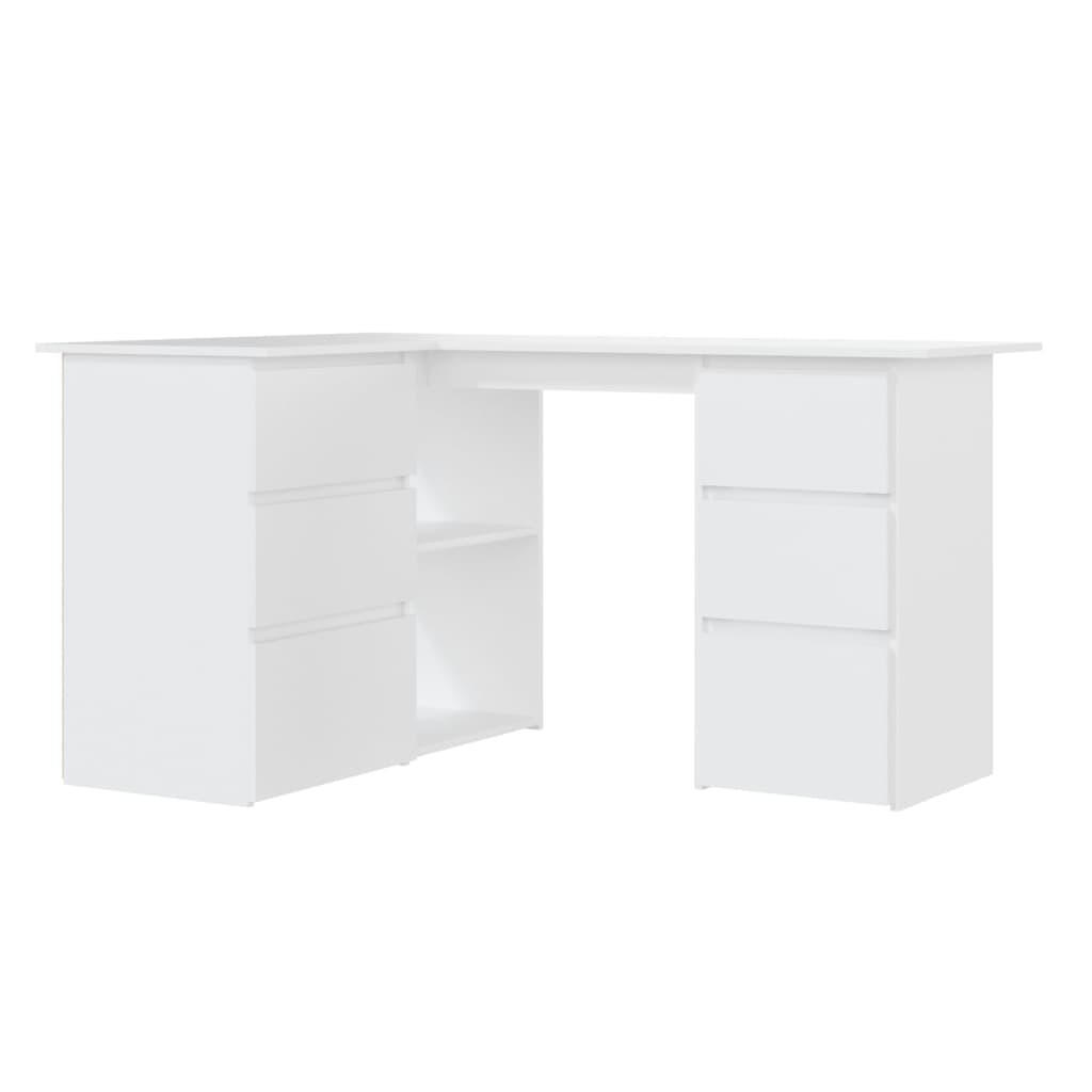 ECKSCHREIBTISCH Weiss 145/100/76 Cm Holzwerkstoff - Weiß, Holzwerkstoff (145/100/76cm) - vidaXL