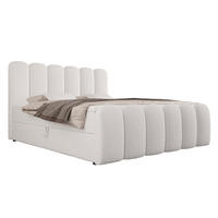BOXBETT CUDDLE 140x200 cm in Weiß, Bettkasten, Topper, Bouclé-Stoff - Weiß, Holz/Textil (140/200cm) - EMLAR Home