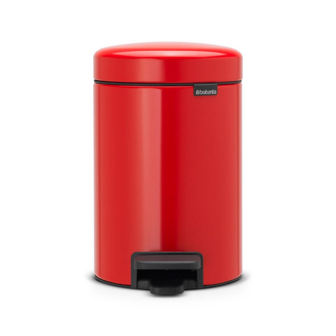 MÜLLEIMER klassisch Mit Soft Verschluss 3 Liter 26,4 x 16,8 x 23,5 cm Metall Rot - Rot, Metall (16.8/26.4/23.5cm) - PROREGAL