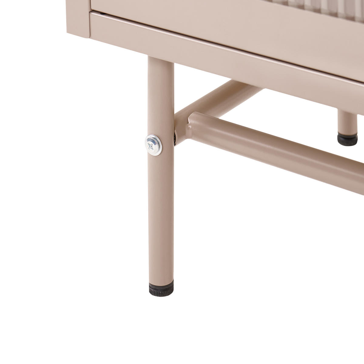 SIDEBOARD se skleněnými dveřmi Kov 77 cm Béžový Devon - béžová, kov (77/64/35cm) - Beliani