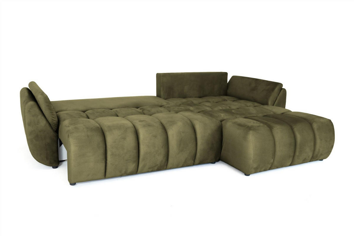 ECKSOFA Collin Mit Schlaffunktion - Grün, Holzwerkstoff/Textil (185/280cm) - Fun Möbel