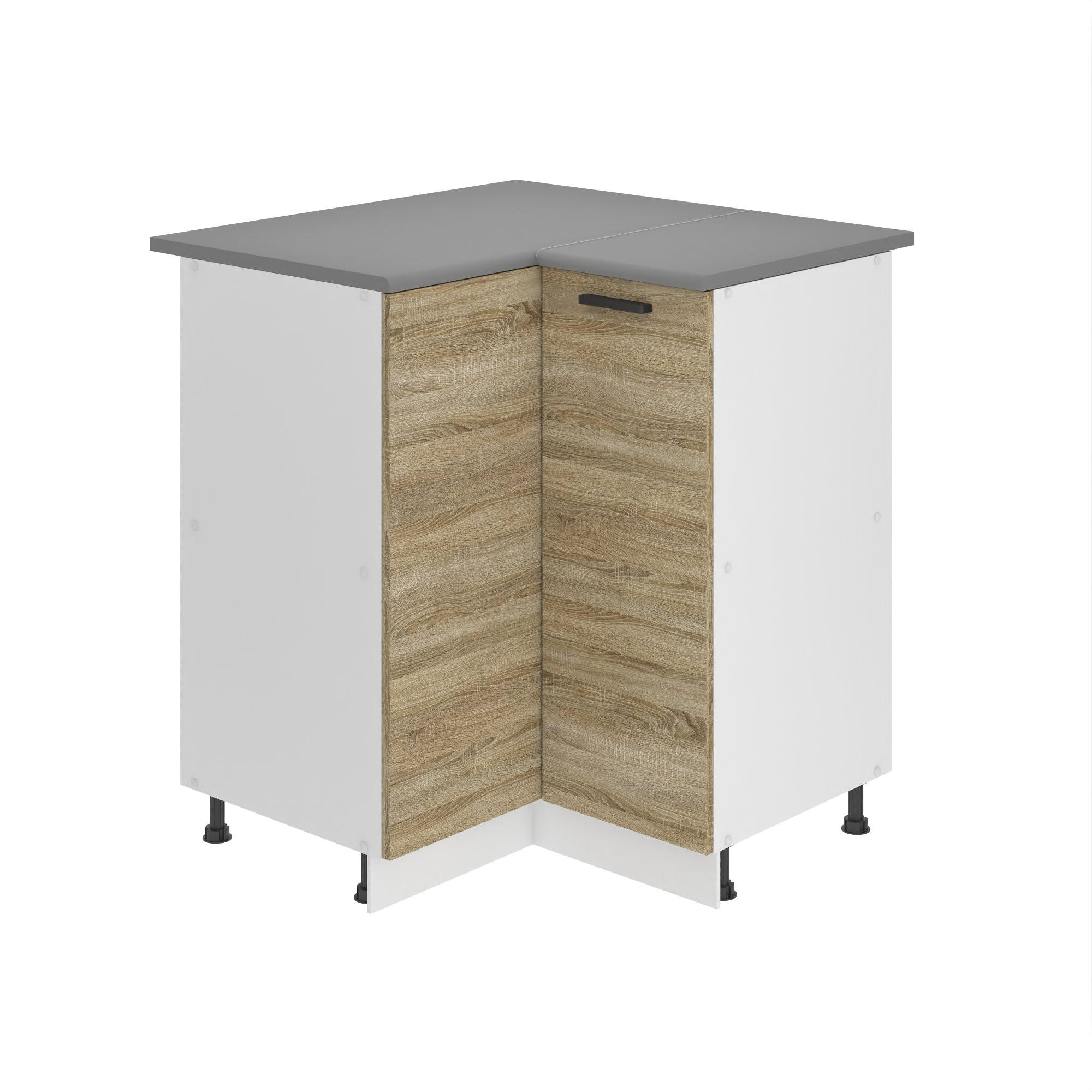 KÜCHENUNTERSCHRANK 90 cm SNP mit Arbeitsplatte, mit 1 Tür, Sonoma-Eiche - Eiche San Remo, Holz (90/85/90cm) - B BELINI GROUP