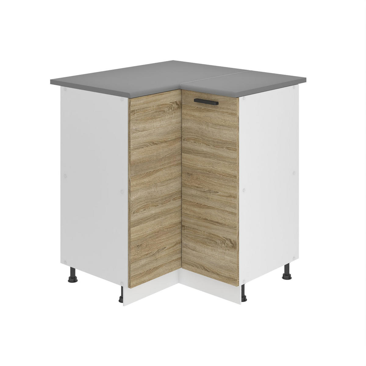 KÜCHENUNTERSCHRANK 90 cm SNP mit Arbeitsplatte, mit 1 Tür, Sonoma-Eiche - Eiche San Remo, Holz (90/85/90cm) - B BELINI GROUP