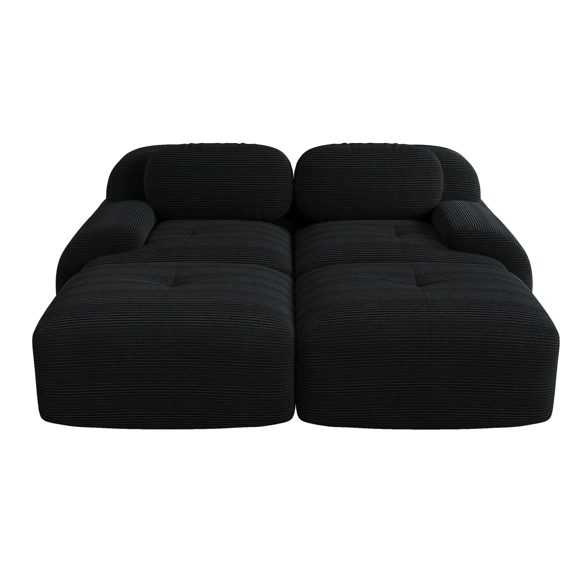 SOFA 2-Sitzer 208/178/75 cm Schwarz - Schwarz, Textil (178/75/208cm)