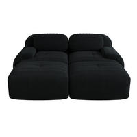 SOFA 2-Sitzer 208/178/75 cm Schwarz - Schwarz, Textil (178/75/208cm)