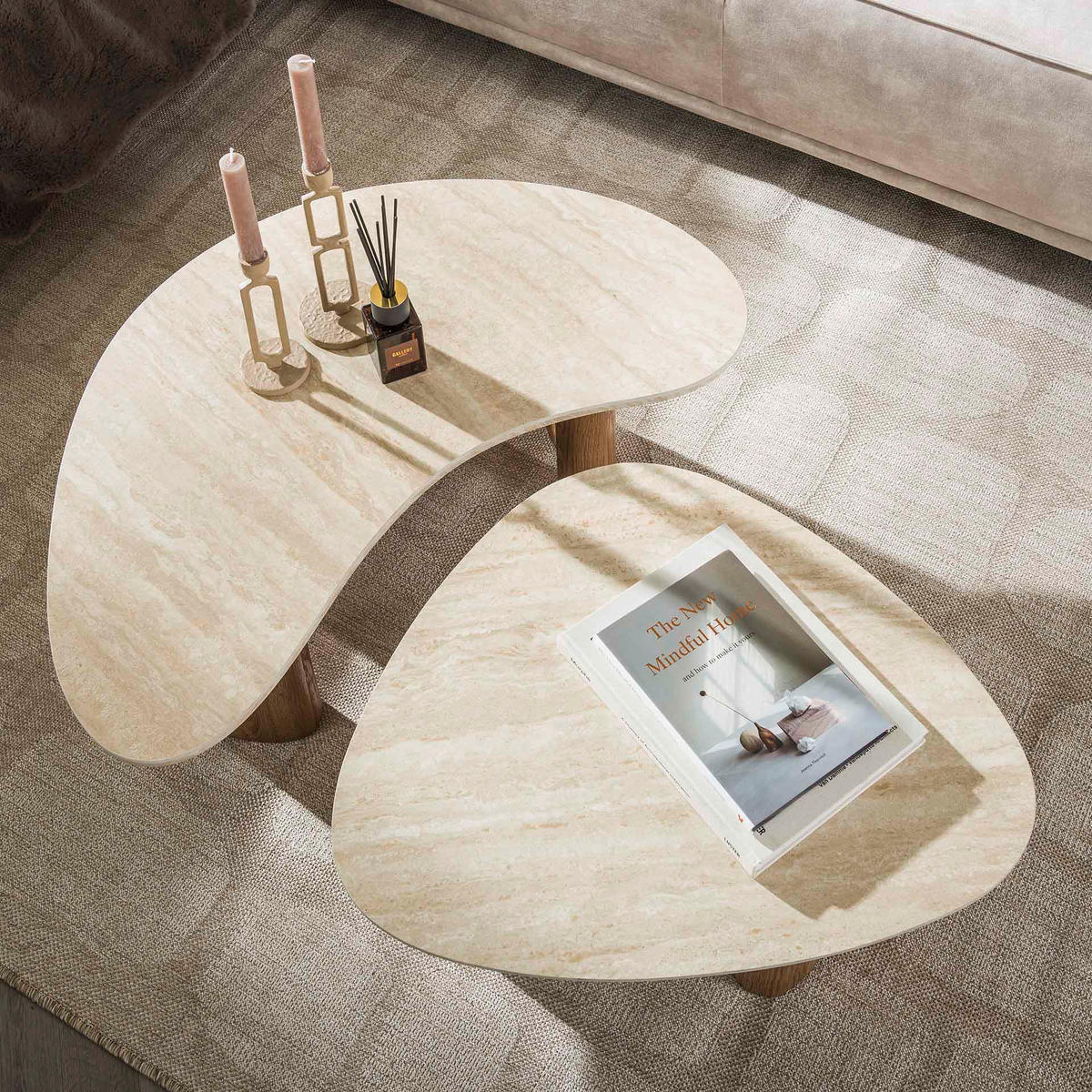 COUCHTISCH Romano Beige 44/88/36 cm 2er-Set - Beige, Keramik (44/88/36cm) - Hoyz Collection