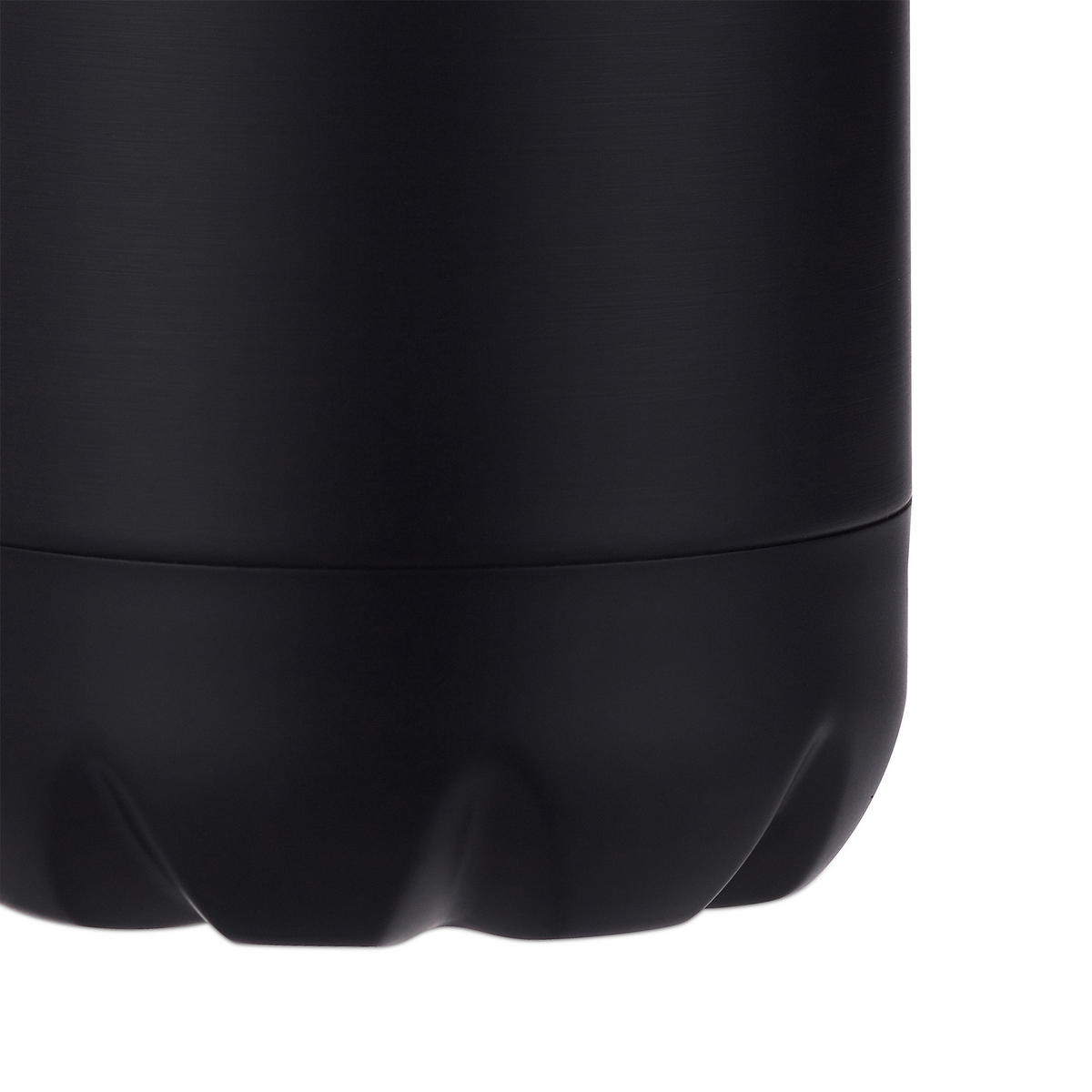 TRINKFLASCHE 1l - Schwarz, Kunststoff/Metall (1L) - Relaxdays