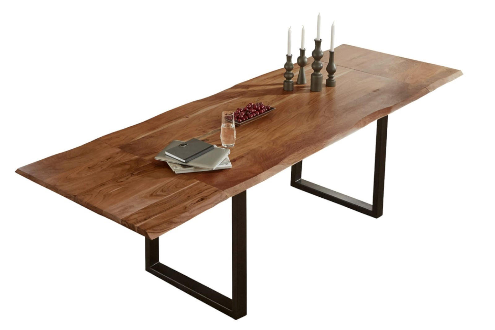 ESSTISCH ADINA - Schwarz/Braun, Holz/Metall (90/180/76cm) - SAM