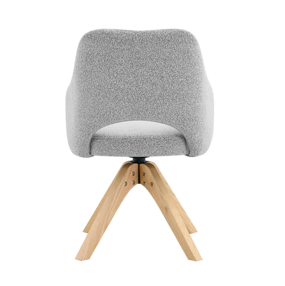DREHSTUHL 2er-Set 360° drehbar Sitzfläche 48 x 45 cm Stoff Hellgrau - Hellgrau, Holz (48/85/45cm) - Meubliv