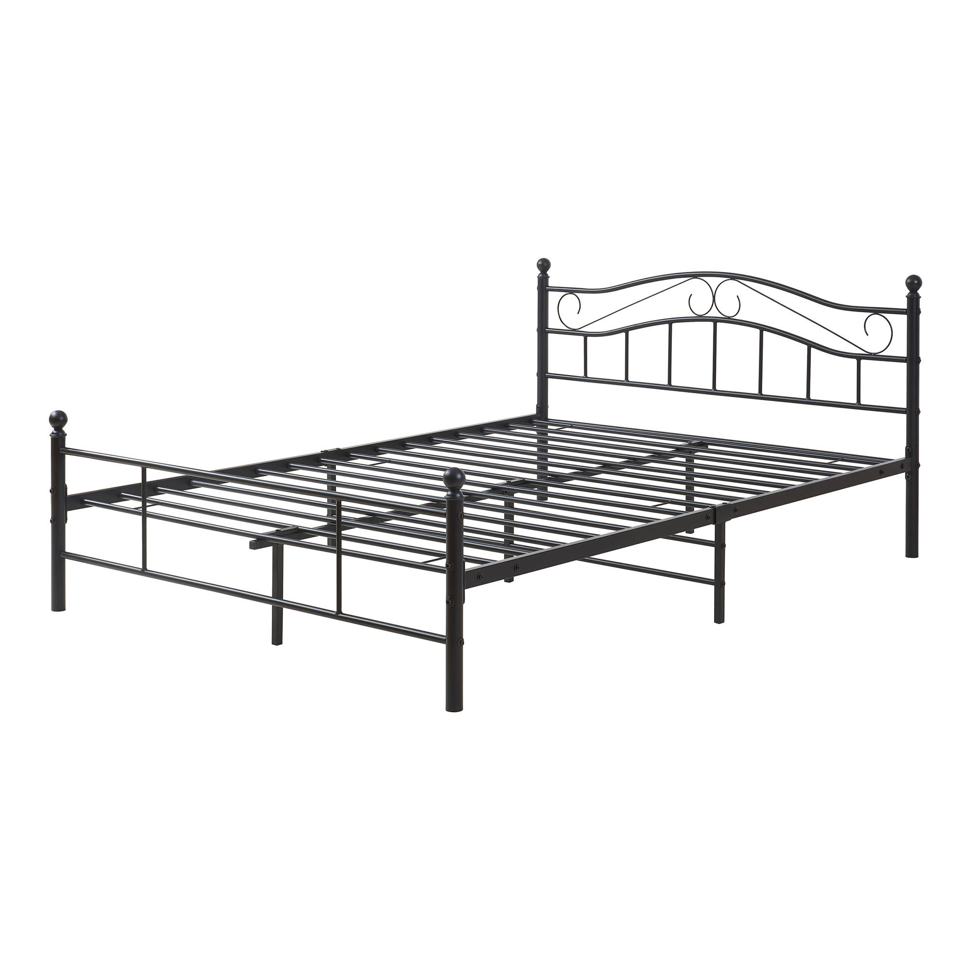 METALLBETT Florenz - Schwarz, Metall (140/200cm) - [en.casa]