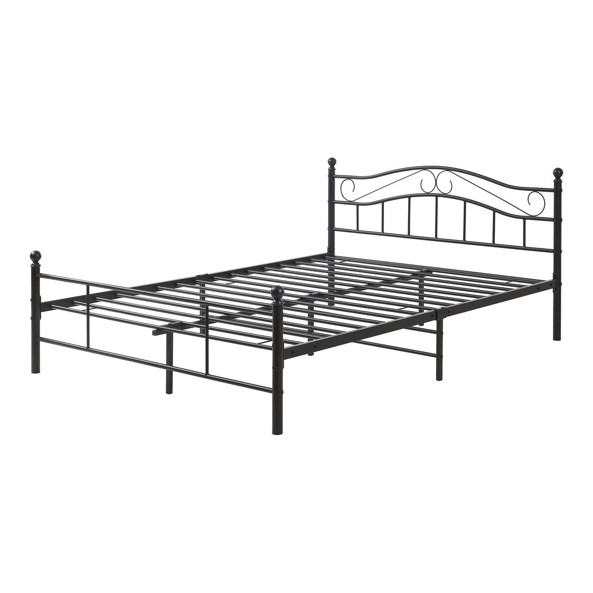 METALLBETT Florenz - Schwarz, Metall (140/200cm) - [en.casa]