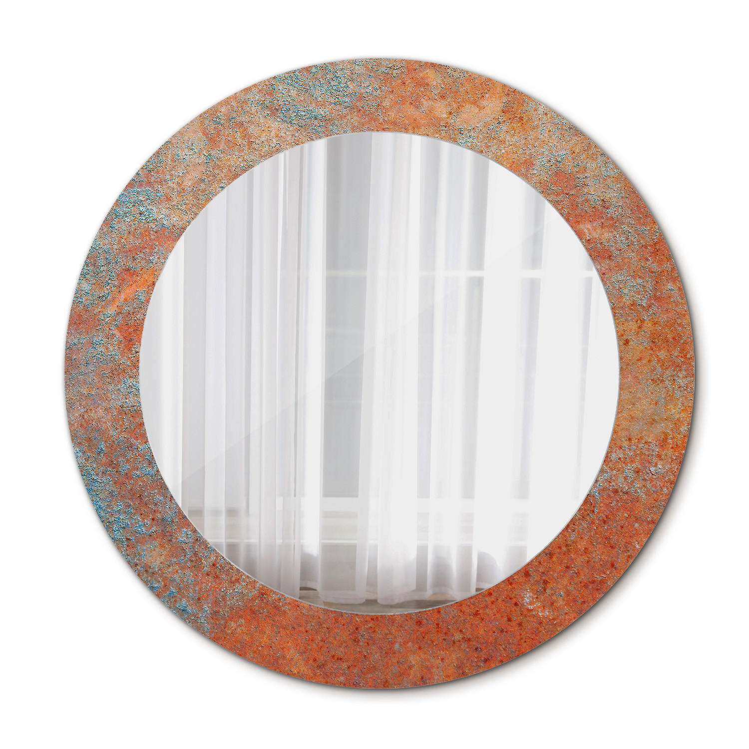 SPIEGEL Ø60 cm Rund mit Aufdruck - Orange, Glas (60/60/0.4cm) - TULUP
