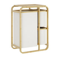 WÄSCHESAMMLER Evenes - Beige/Naturfarben, Holz/Kunststoff (49.5/70/33cm) - [en.casa]