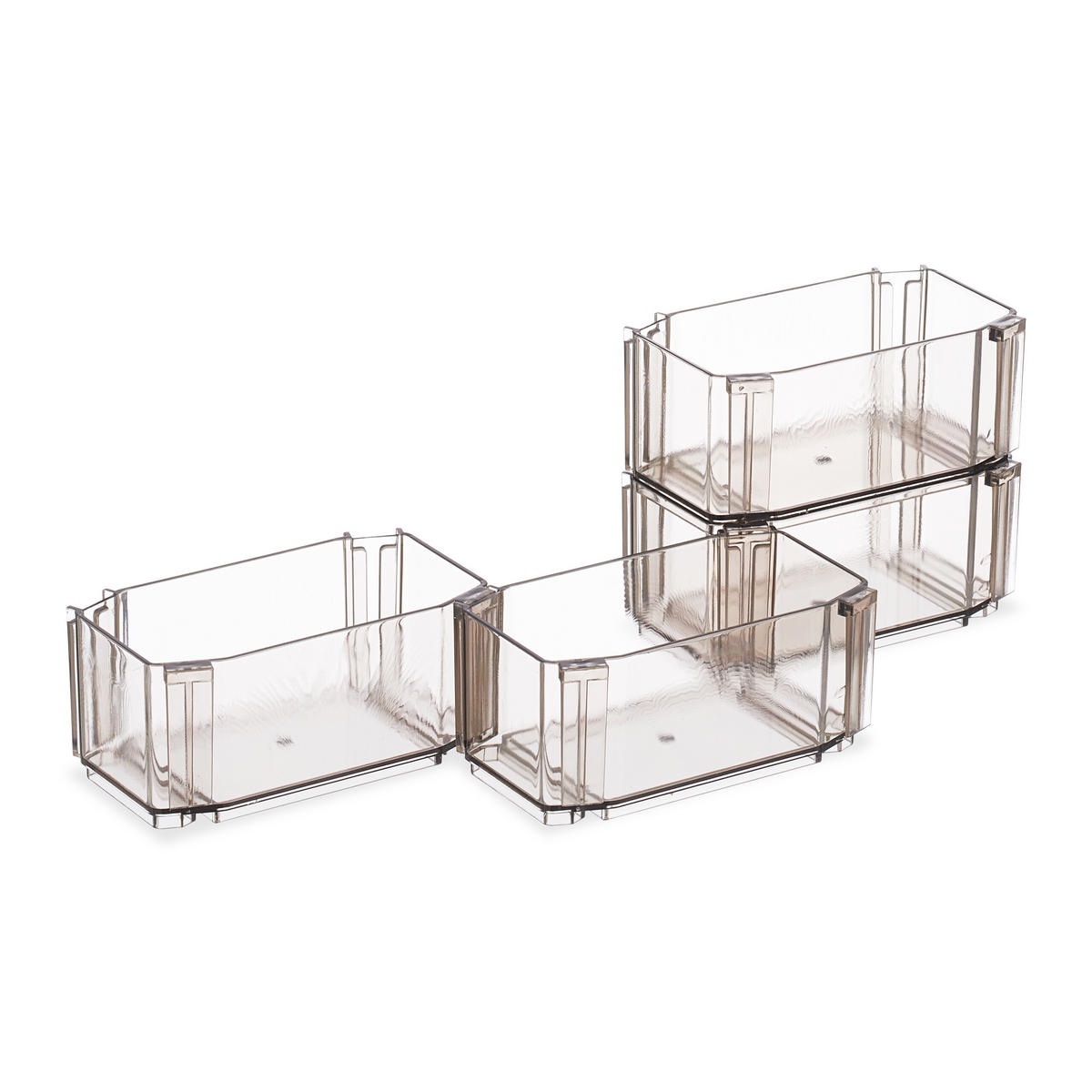 6-TLG.SCHUBLADEN-ORDNUNGSSYSTEM - Braun, Kunststoff (12/5.5/7cm) - Relaxdays