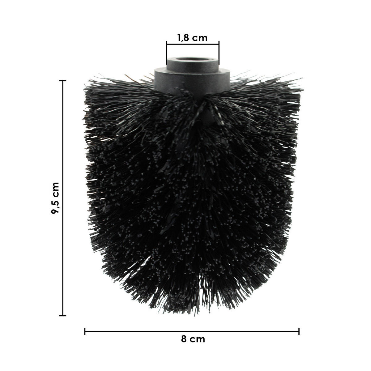 ERSATZBÜRSTENKOPF, schwarz - Schwarz, Kunststoff (8/9.5cm) - bremermann