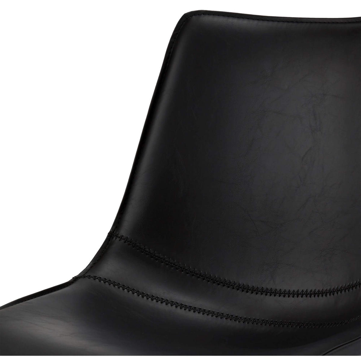 STUHL-SET 2 Stück in Kunstleder - Schwarz, Textil/Metall (48/85/57cm) - Furnhouse